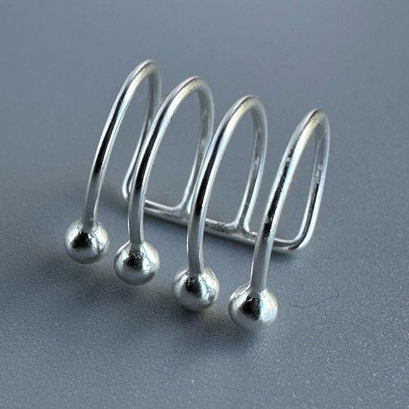 Stacked Sterling Silver Ear Cuff – Bold Four-Band Statement - Picture 9 of 9